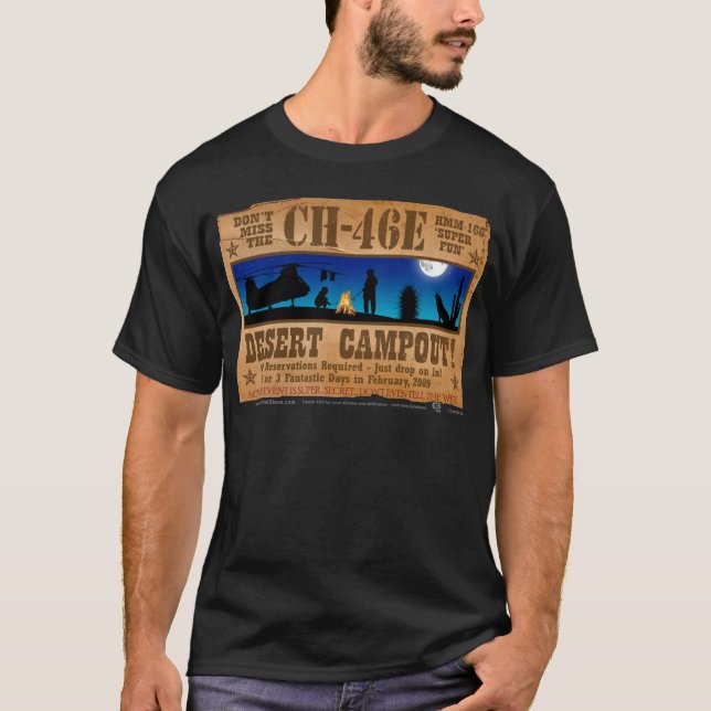 Camiseta Campout do deserto CH-46 (Frente)