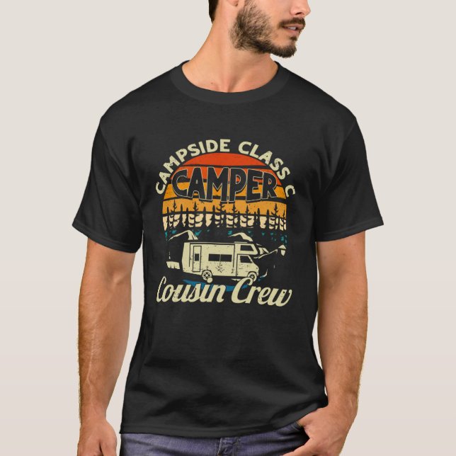Camiseta Campside Class C Camper Cousin Crew RV Camping Kid (Frente)