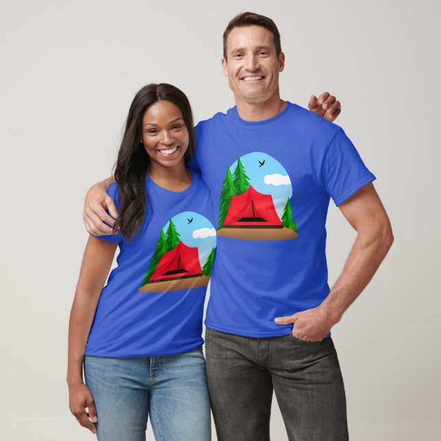 Camiseta Campsite com árvores verdes (Unissex)