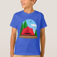 Campsite com Evergreen Trees Kid's Tee