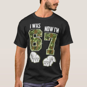 Camiseta Camuflagem 7 Anos de Idade Aniversário Eu Era 6 Ag