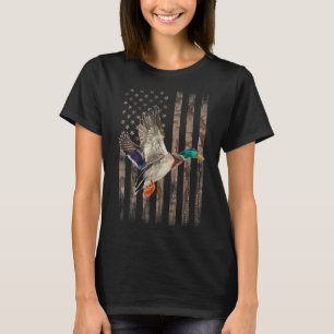 Camiseta Camuflagem Bandeira Americana Pato Caçador Patos C