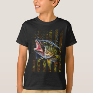 Camiseta Camuflagem Bandeira Dos Eua Grande Boca B Pesca