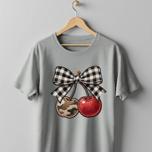 Camiseta Camuflagem Cereja e Xadrez com Falso-Relevo
