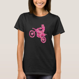 Camiseta Camuflagem Cor-de-Rosa Motocross Off Road Dir