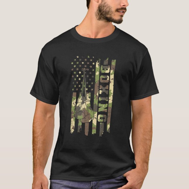 Camiseta Camuflagem de Artes Marciais de Combatente de Boxi (Frente)
