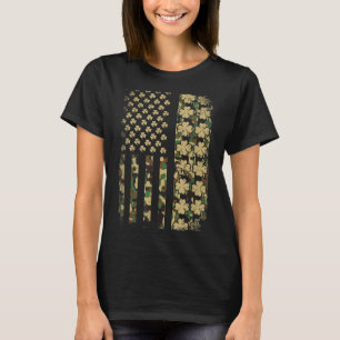 Camiseta camuflagem de bandeira americana patriota trevo st