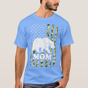 Camiseta Camuflagem de Hipercalagem de Urso da Mãe nos EUA 