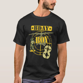 Camiseta Camuflagem de Meninos do 8.o AniversárioCamisa A d