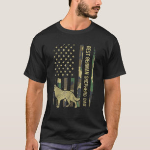 Camiseta Camuflagem de Pai de Cachorro Melhor German shephe