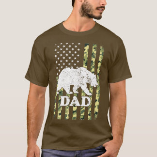 Camiseta Camuflagem de pai Urso a Caminhar Camuflagem EUA F