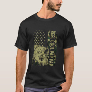 Camiseta Camuflagem de Pap Legal da Retro Reel Bandeira Ame