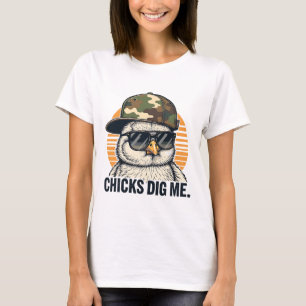 Camiseta Camuflagem de Páscoa das Galinhas Vintage Me Dig M