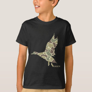Camiseta Camuflagem de Pato de Pato Voador Caça ao Pato C