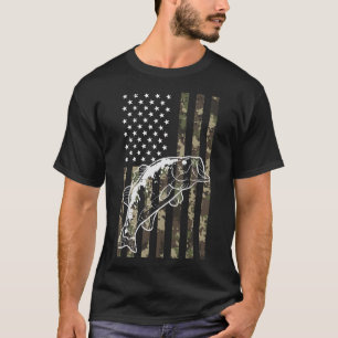 Camiseta Camuflagem de pesca Bandeira Americana B Patriótic