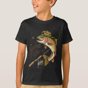 Camiseta Camuflagem de Pesca de Truta de Pesca Antiga