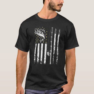 Camiseta Camuflagem de Pesca Patriótica dos Eua Bandeira Fi