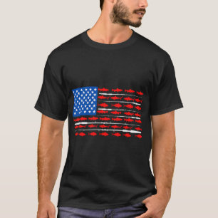 Camiseta Camuflagem de Pesca Raba Cu Camuflagem da Bandeira