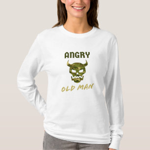 Camiseta Camuflagem de Velhote Irritado Mente Crânio