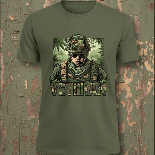 Camiseta Camuflagem de Veterano do Exército (Criador carregado)