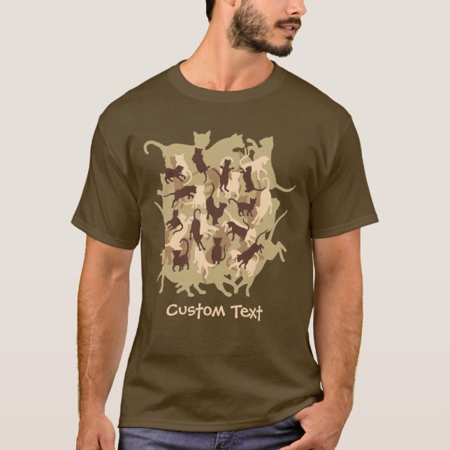 Camiseta Camuflagem do Deserto de Gatos (Frente)