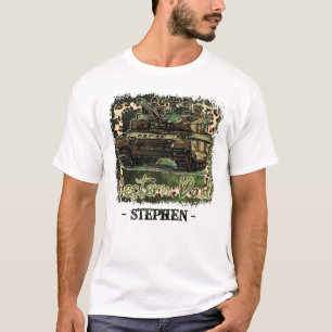 Camiseta Camuflagem do Tanque Militar do Pai Ocidental