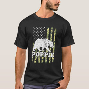Camiseta Camuflagem do Urso Poppie Camping Hiking Camouflag