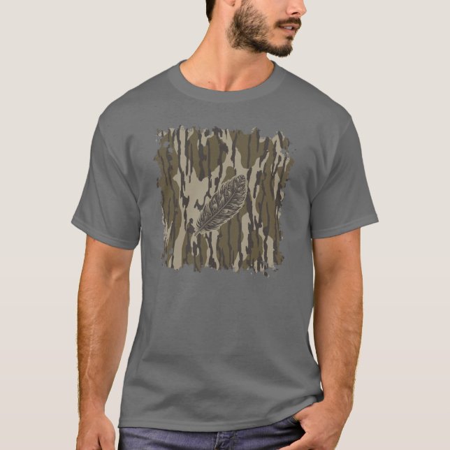 Camiseta Camuflagem Florestal de Camo de Penas Bottomland T (Frente)