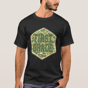 Camiseta Camuflagem Fofa Primeiro Grau Volta às Aulas Profe
