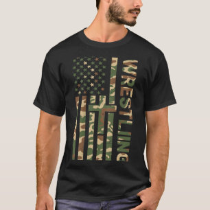 Camiseta Camuflagem Juvenil Luta Livre Bandeira Americana P