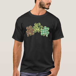 Camiseta Camuflagem Leopard de Shamrock Dia de São Patrício