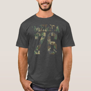 Camiseta Camuflagem 'Merica Est do vintage. 1776