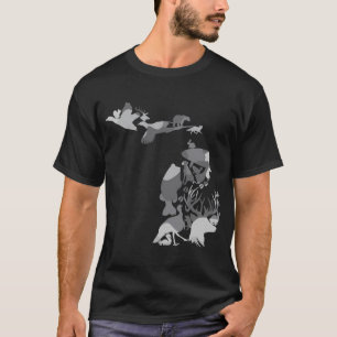 Camiseta Camuflagem na neve Michigan UP peixe veado pato pe