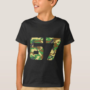 Camiseta Camuflagem Número 6 7 Roupa de Meme Engraçado Seis