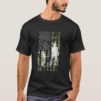 Camiseta Camuflagem Patriótica de Pesca de Homem Pescador