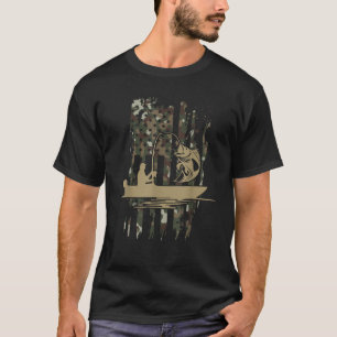 Camiseta Camuflagem Pesca pavilhão americano Pesca pavilhão