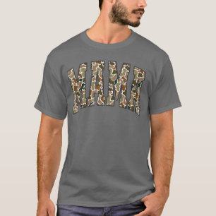 Camiseta Camuflagem Retro Caça Mamãe Camuflagem Antiga Mãe