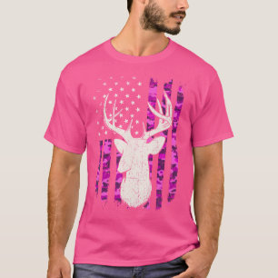 Camiseta Camuflagem Rosa Caça-Vestígios Animais Selvagens