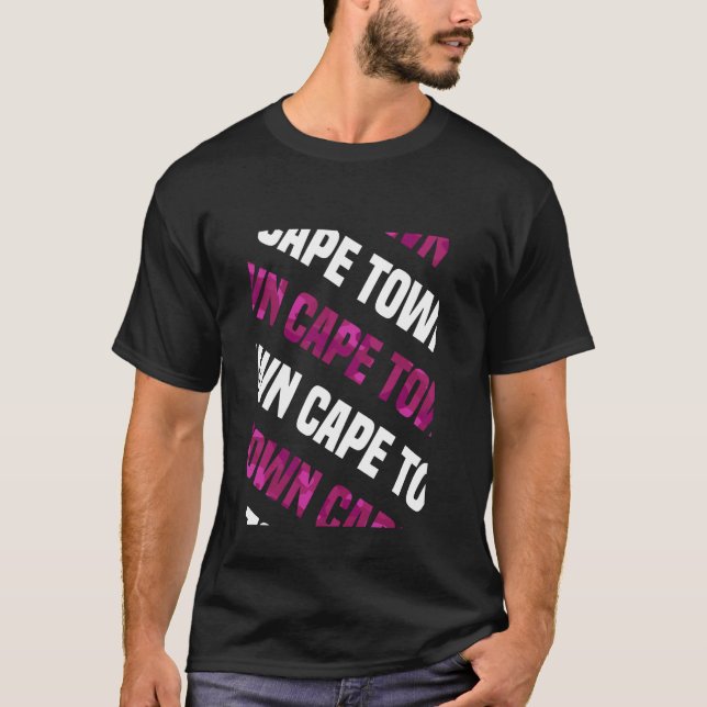 Camiseta Camuflagem rosa com padrão da Cidade do Cabo (Frente)