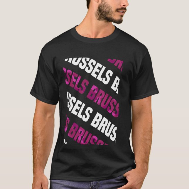 Camiseta Camuflagem rosa com padrão em Bruxelas (Frente)