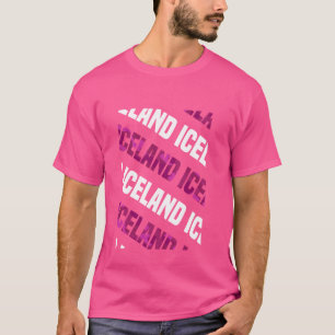 Camiseta Camuflagem rosa com padrão islandês Camo