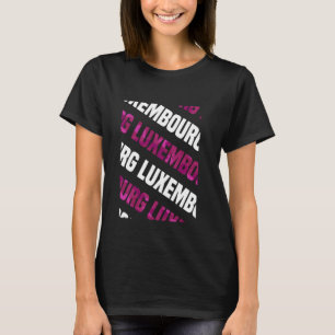 Camiseta Camuflagem rosa com padrão Luxembourg Camo