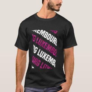 Camiseta Camuflagem rosa com padrão Luxembourg Camo