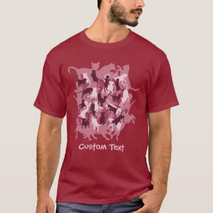 Camiseta Camuflagem Rosa Gatos
