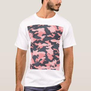 Camiseta Camuflagem rosa: Padrão clássico de vinheta