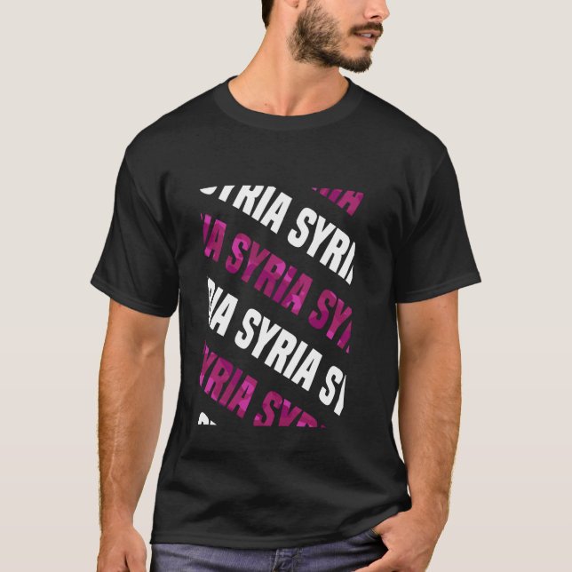 Camiseta Camuflagem Rosa Padrão da Síria (Frente)