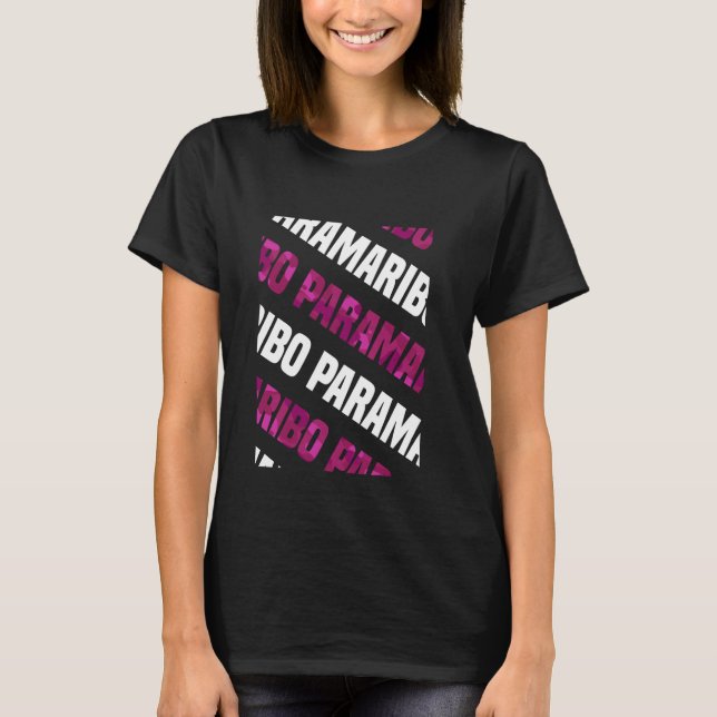 Camiseta Camuflagem Rosa Padrão de Paramaribo Camo (Frente)