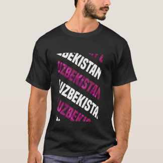 Camiseta Camuflagem Rosa Padrão Usbequistão