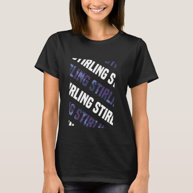 Camiseta Camuflagem Roxa de Padrão Stirling Camo (Frente)