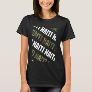 Camiseta Camuflagem Verde de Padrão do Haiti
